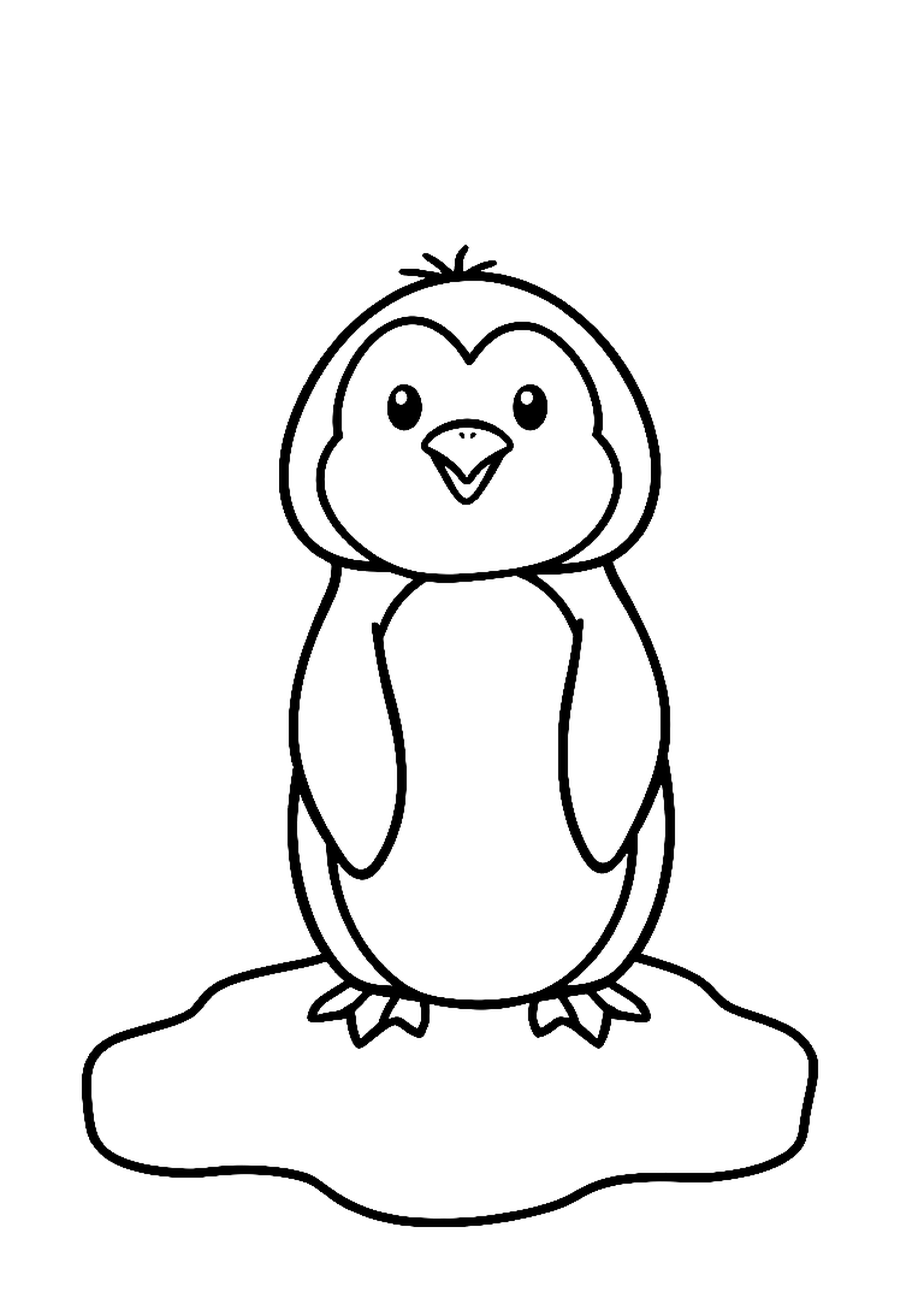 Small penguin standing on an iceberg in a winter scene