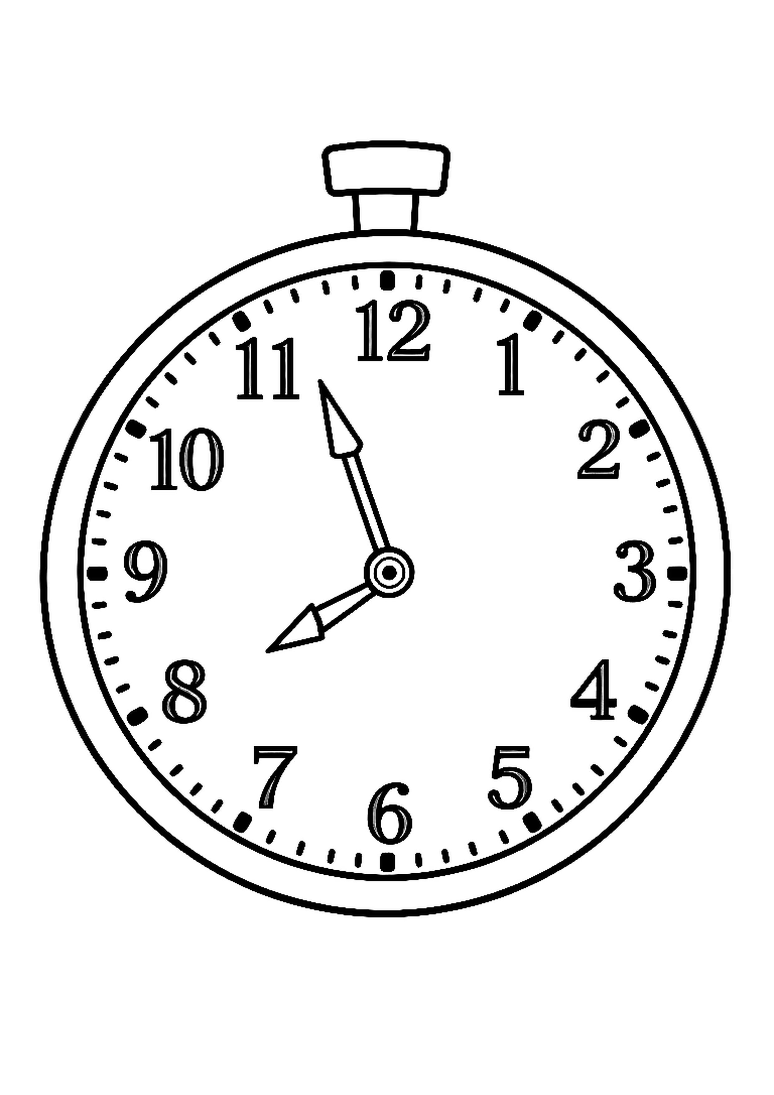 Large clock face with numbers 1 through 12 and clock hands