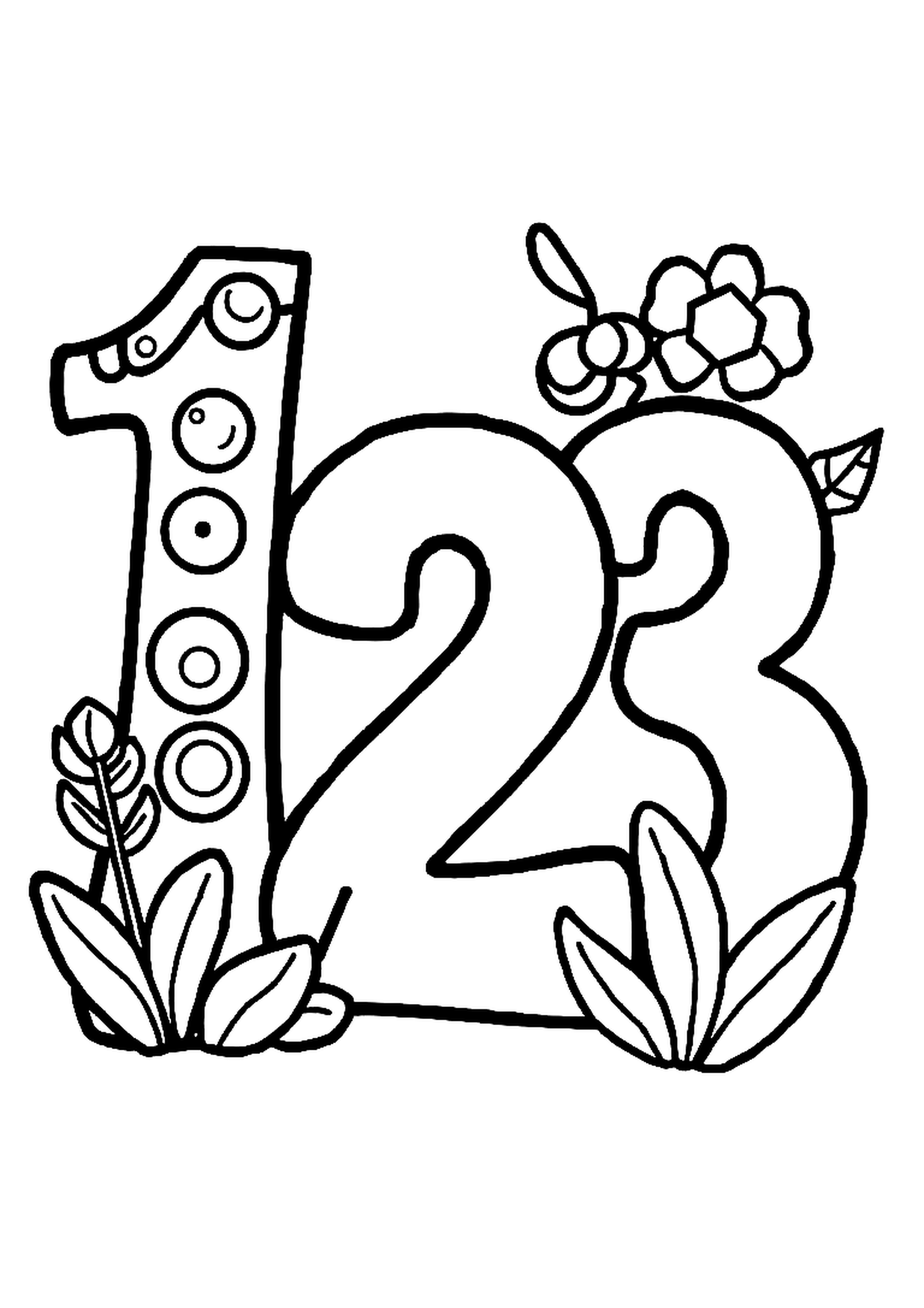Numbers 1 through 10 with matching objects to count