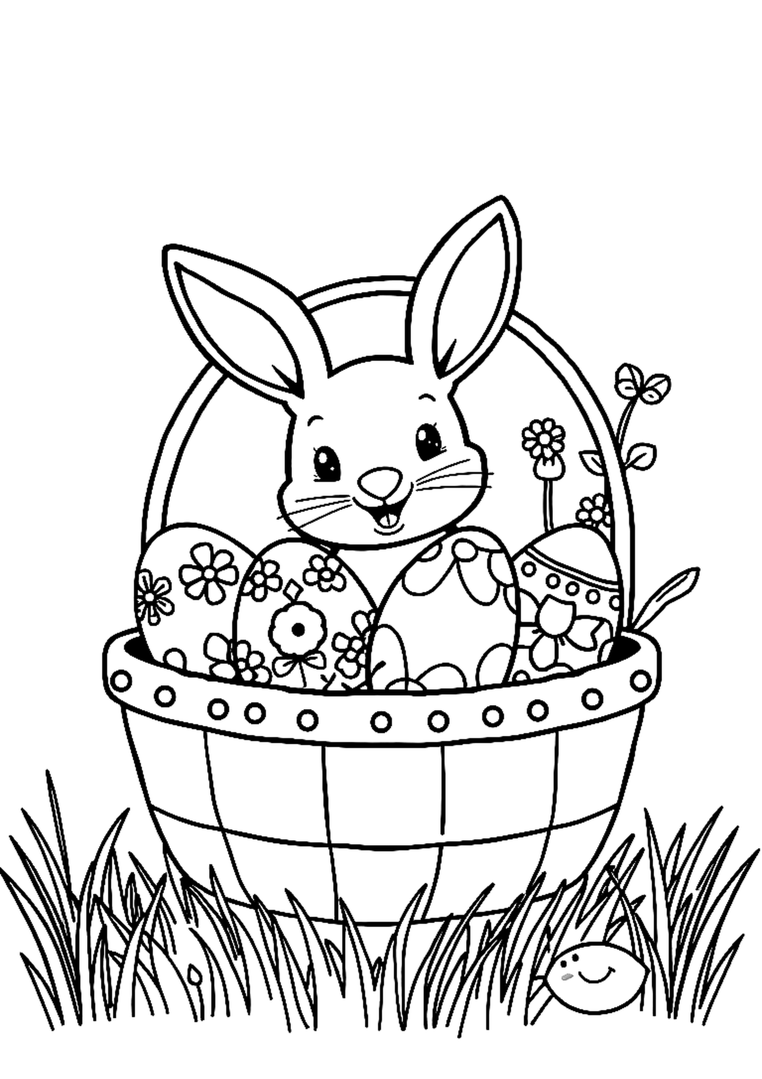Decorated Easter eggs with stripes, dots, and zigzag patterns