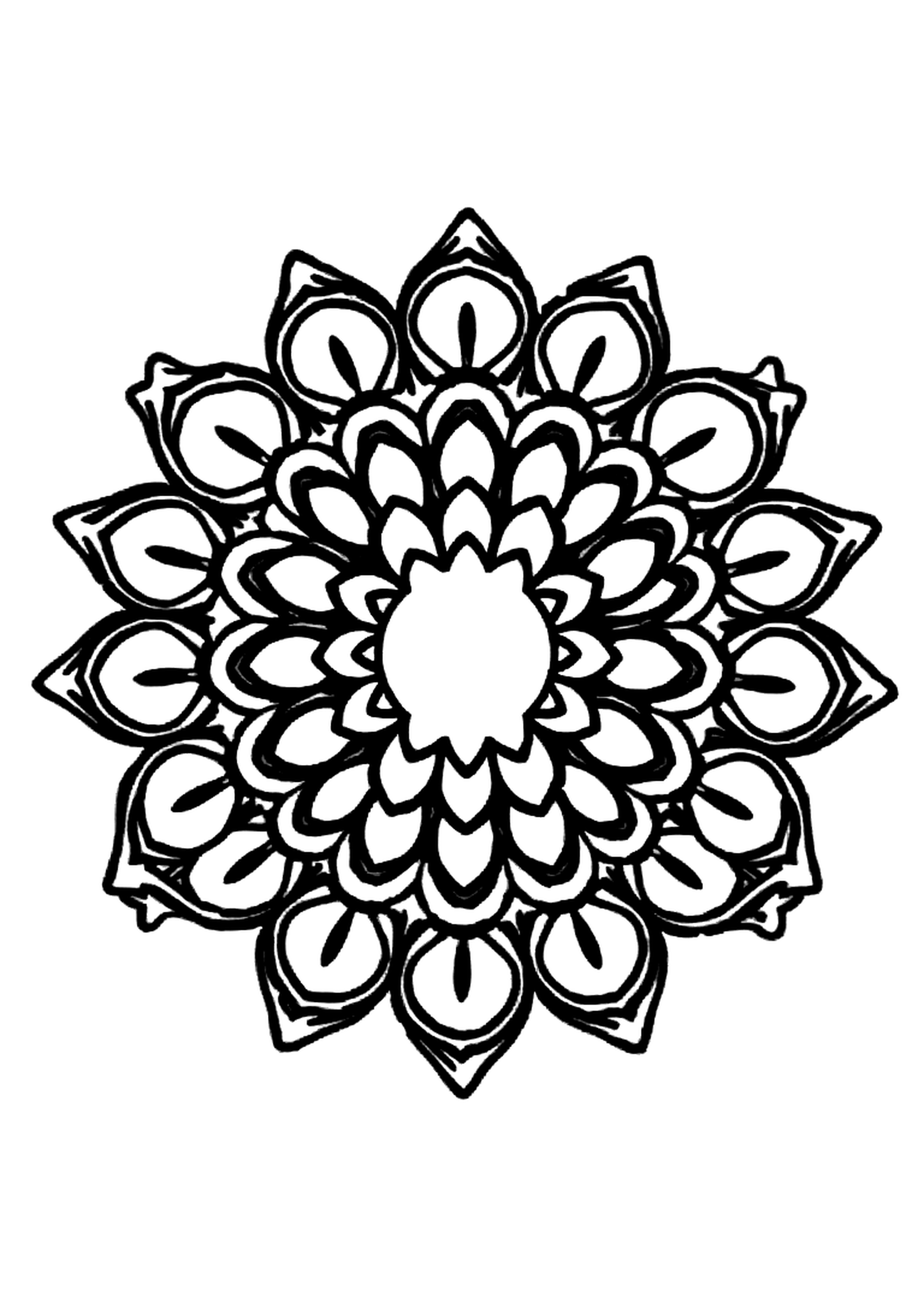 Simple mandala pattern with large symmetrical sections